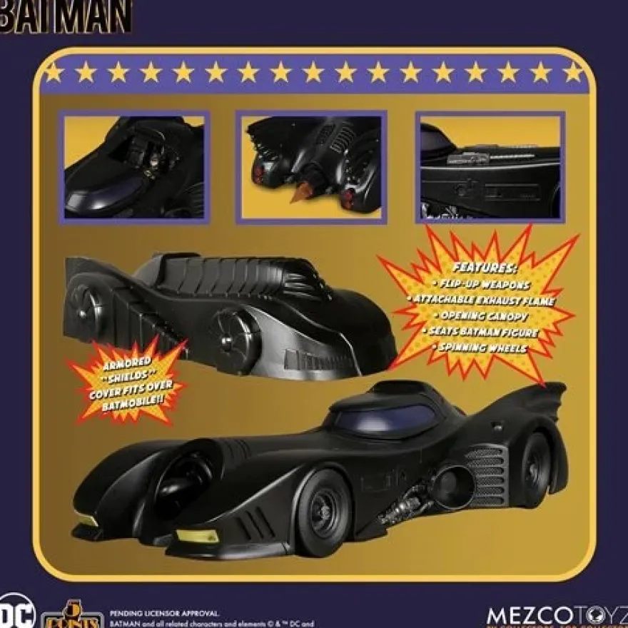 Batman 1989 5 Points Actionfigur 9,5 cm Batmobil