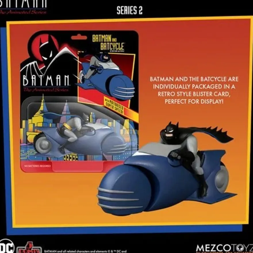 Batman The Animated Series 5 Points Actionfigur 9,5 cm Batman & Batcycle