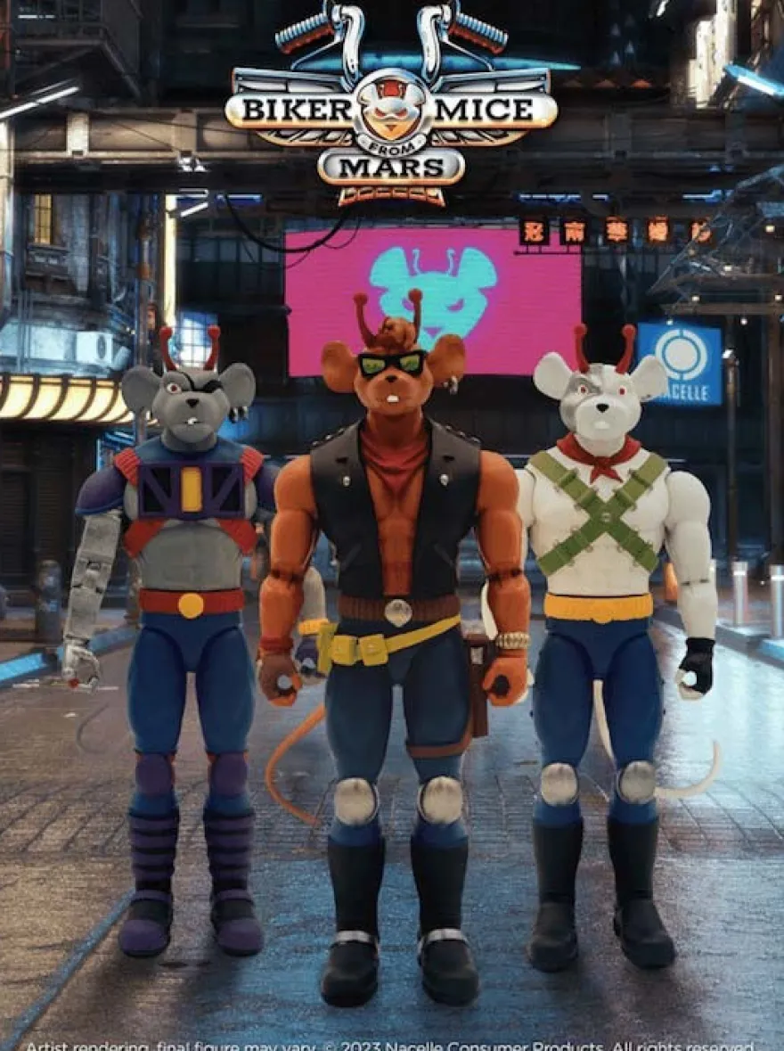 Biker Mice from Mars Actionfiguren Set - Throttle, Vinnie & Modo