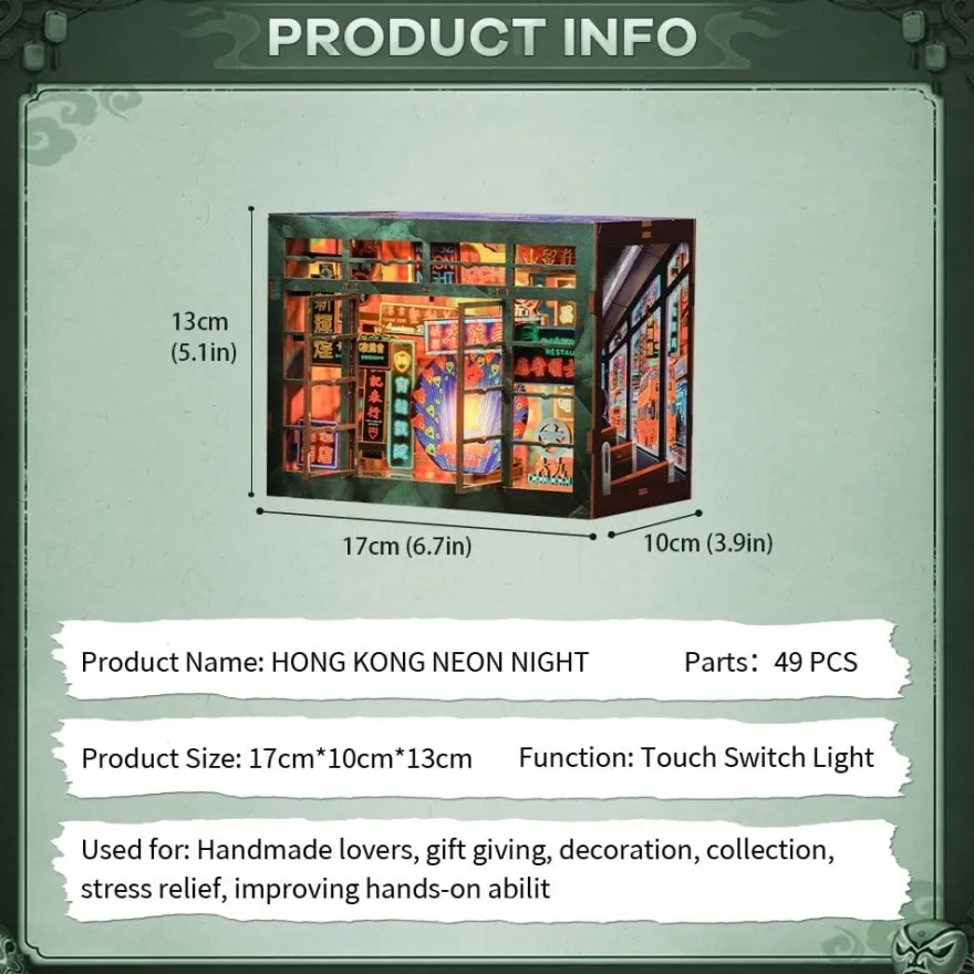 Book Nook Hong Kong Neon Light 13 x 17 cm