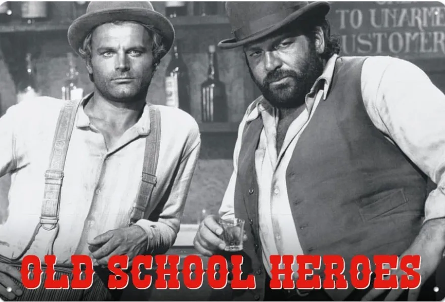 Bud Spencer & Terence Hill Blechschild Old School Heroes 20 x 30 cm