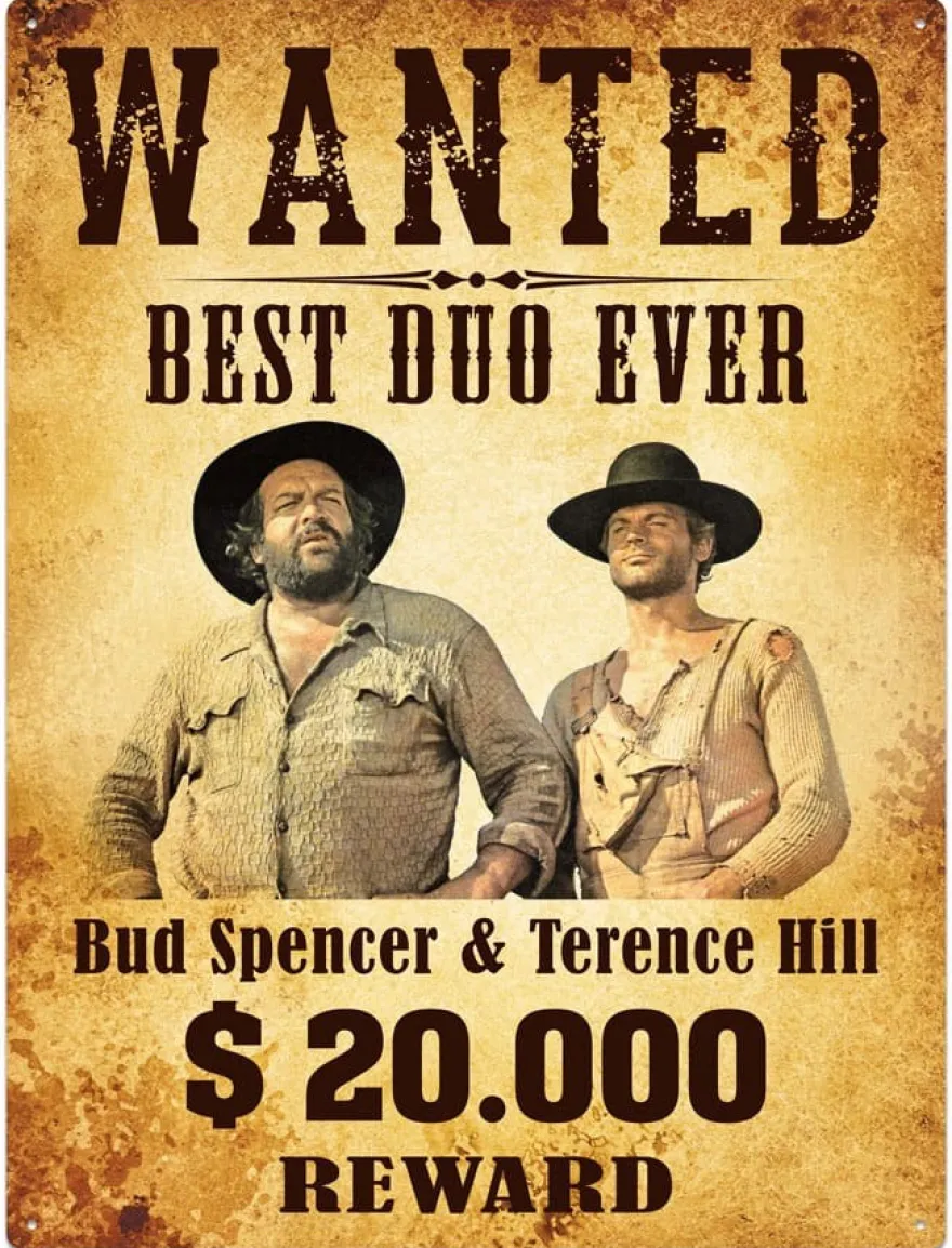 Bud Spencer & Terence Hill Blechschild Wanted 30 x 40 cm