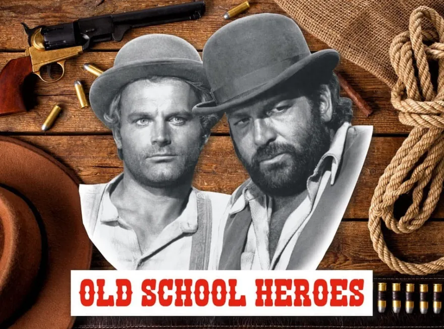 Bud Spencer & Terence Hill 3D Blechschild Old School Heroes 45 x 45 cm