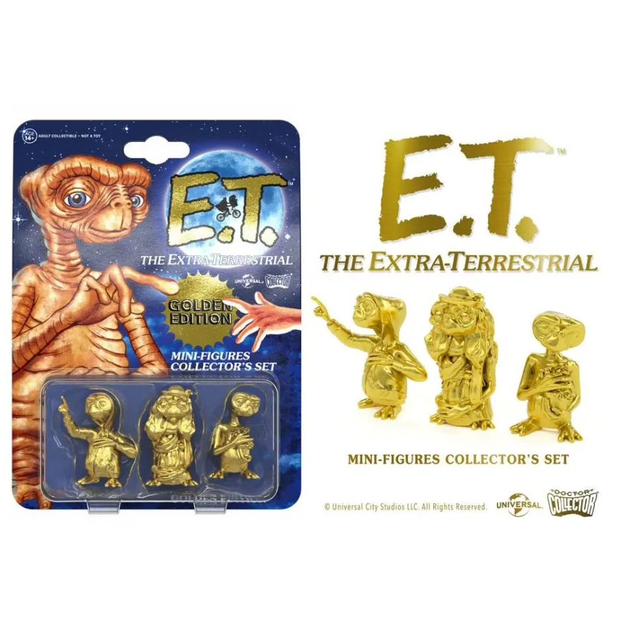 B-Ware E.T. Der Außerirdische Collector's Set Minifiguren 3er-Pack Golden Edition 5 cm - geknickte P