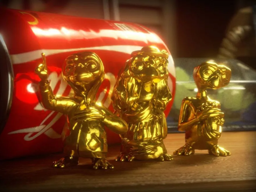 B-Ware E.T. Der Außerirdische Collector's Set Minifiguren 3er-Pack Golden Edition 5 cm - geknickte P