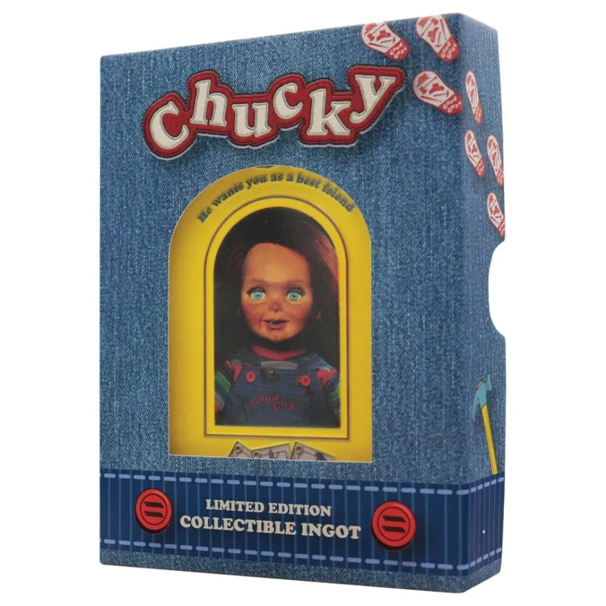 Chucky Die Mörderpuppe mit Spell Card Metallbarren Chucky Limited Edition