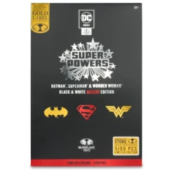 DC Direct Batman, Superman & Wonder Woman Black & White Accent Edition Gold Label 13 cm