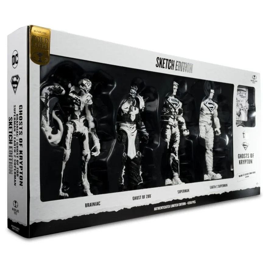 DC Direct Page Punchers Actionfiguren & Comic 4er Pack Superman Series (Sketch Edition) (Gold Label)