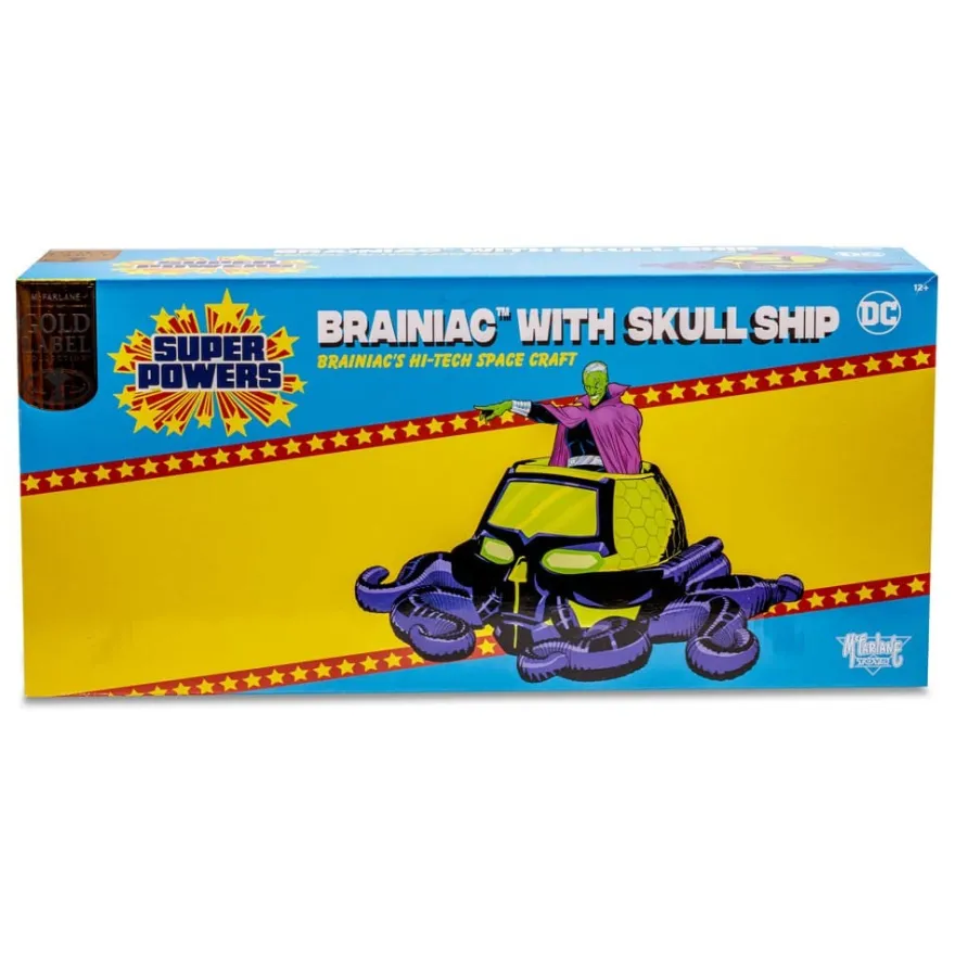 DC Direct Super Powers Actionfigur und Fahrzeug Brainiac with Skull Ship (Gold Label) 12 cm