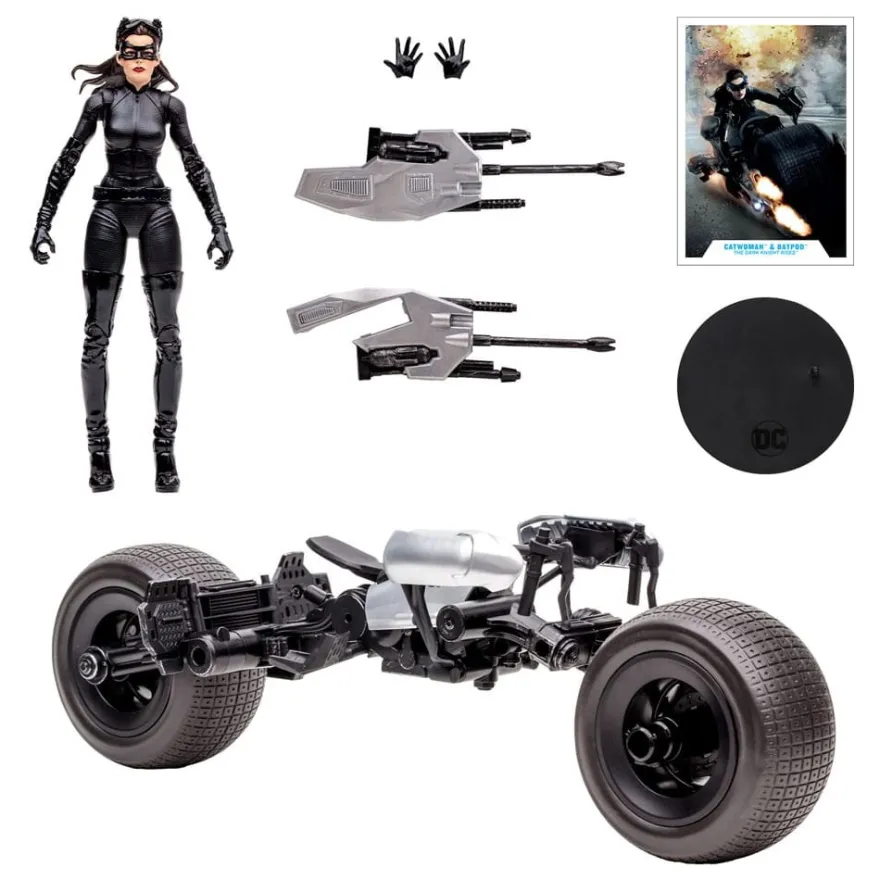 DC Multiverse Fahrzeug Batpod with Catwoman (The Dark Knight Rises)