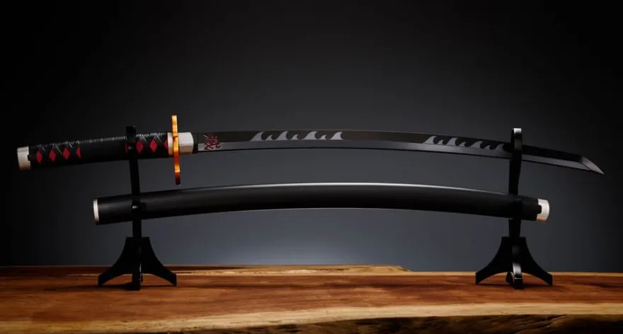 Demon Slayer Proplica Replik 1/1 Nichirin Schwert (Tanjiro Kamado) Kyojuro Rengoku´s Sword Gueard