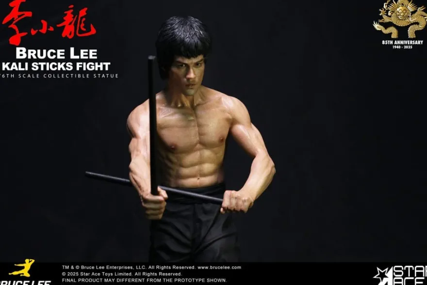 Der Mann mit der Todeskralle Statue 1/6 Bruce Lee Kali Sticks Fight Deluxe Basement Version 30 cm