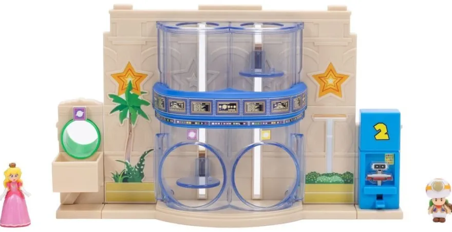 Der Super Mario Galaxy Film Diorama mit 2 Minifiguren Sternentor-Galaxie
