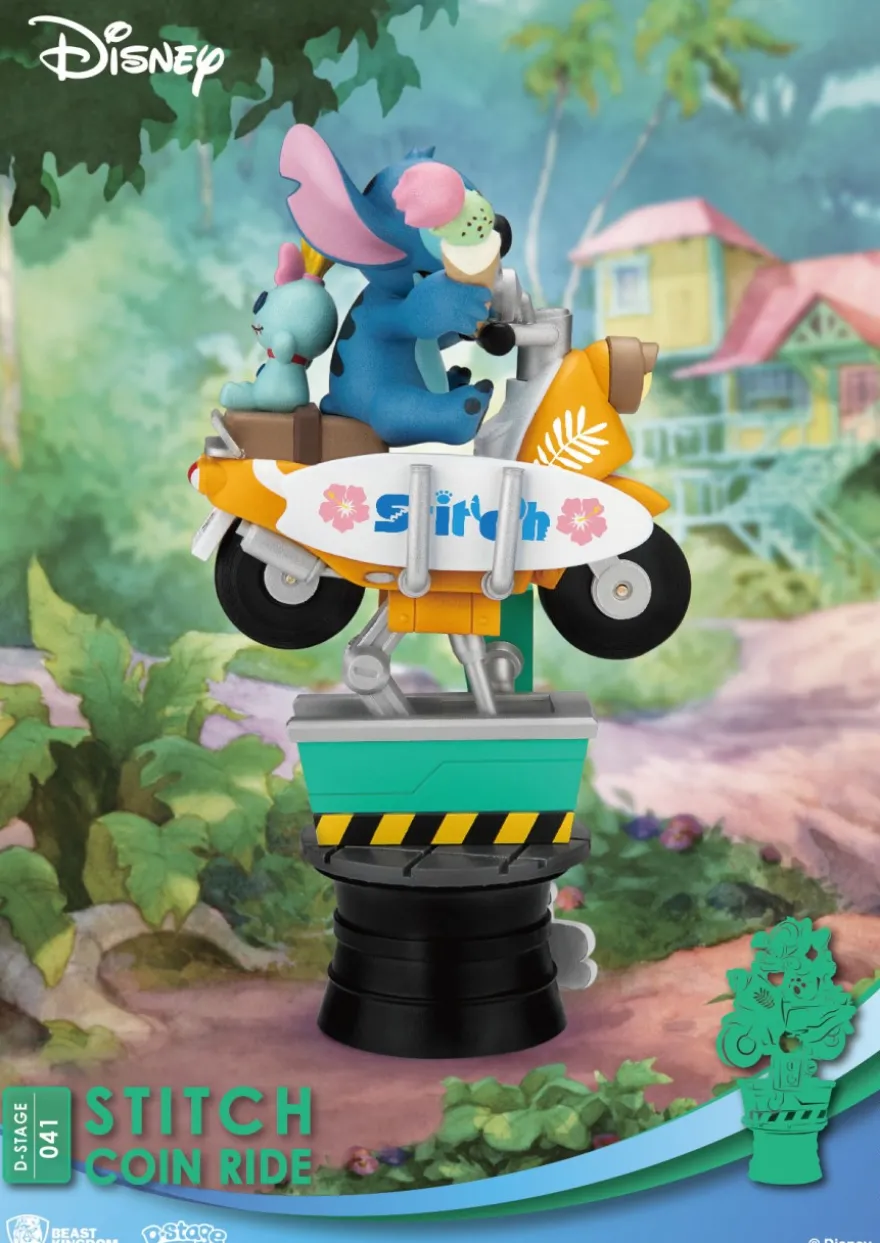 Disney D-Stage PVC Diorama Stitch Coin Ride 16 cm