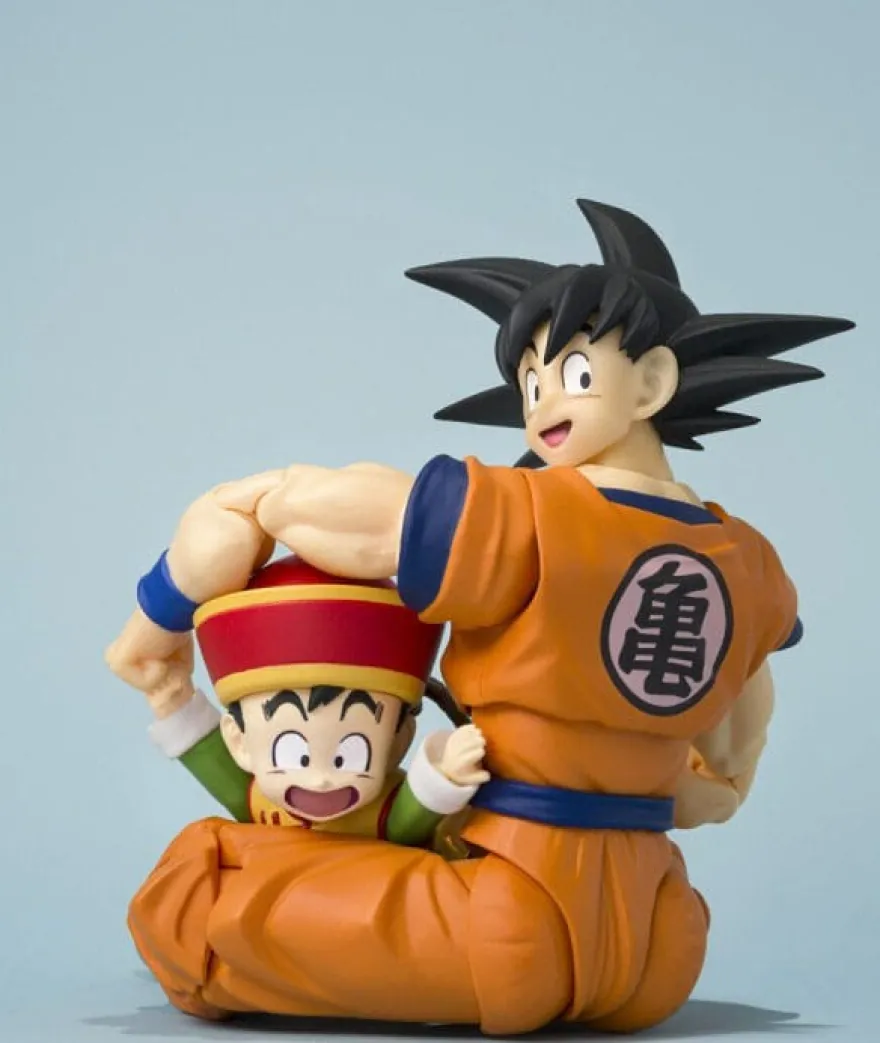 Dragon Ball S.H.Figuarts Actionfigur Son Goku & Son Gohan Kid & Kintoun 14 cm & 6 cm