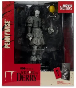 Es Welcome to Derry Movie Maniacs Figur Pennywise (Black & White) 16 cm