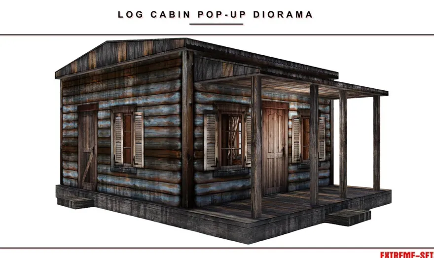 Extreme Sets Log Cabin Pop-Up Diorama 1/12