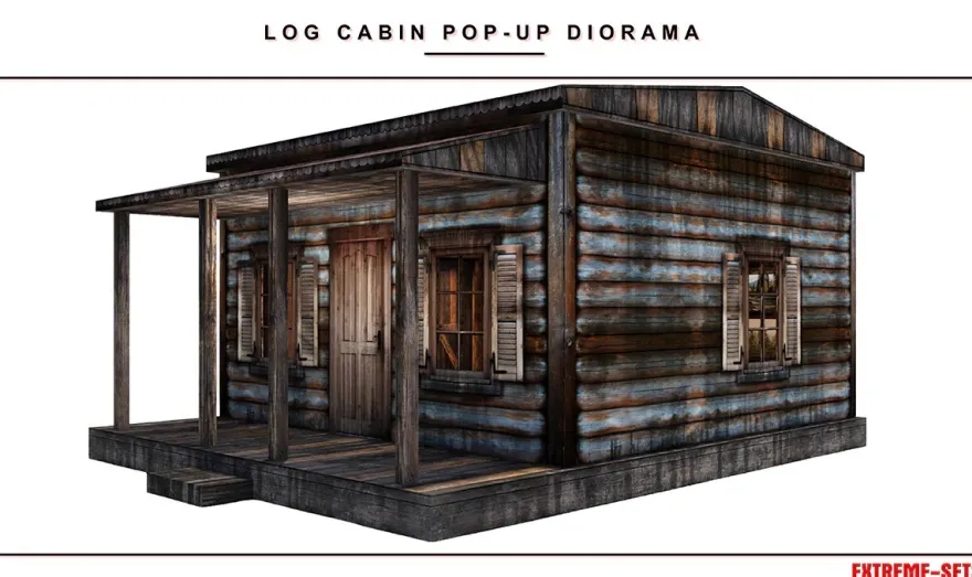 Extreme Sets Log Cabin Pop-Up Diorama 1/12