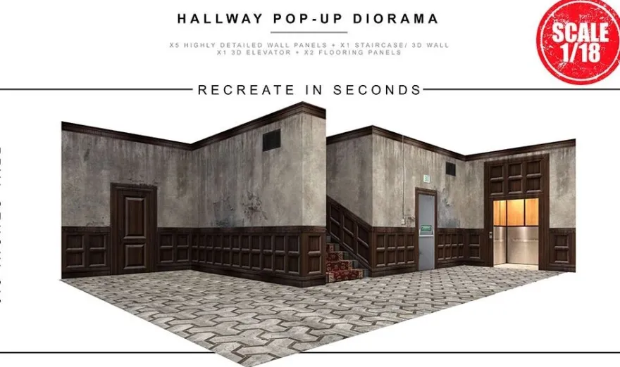 Extreme Sets Pop-Up Diorama Hallway Set 1/18