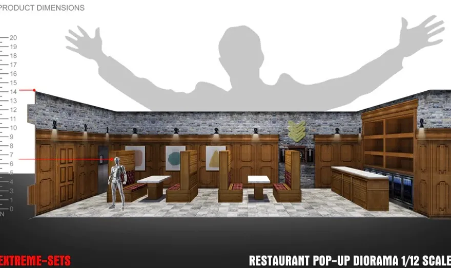 Extreme Sets Restaurant Pop-Up Diorama 1/12
