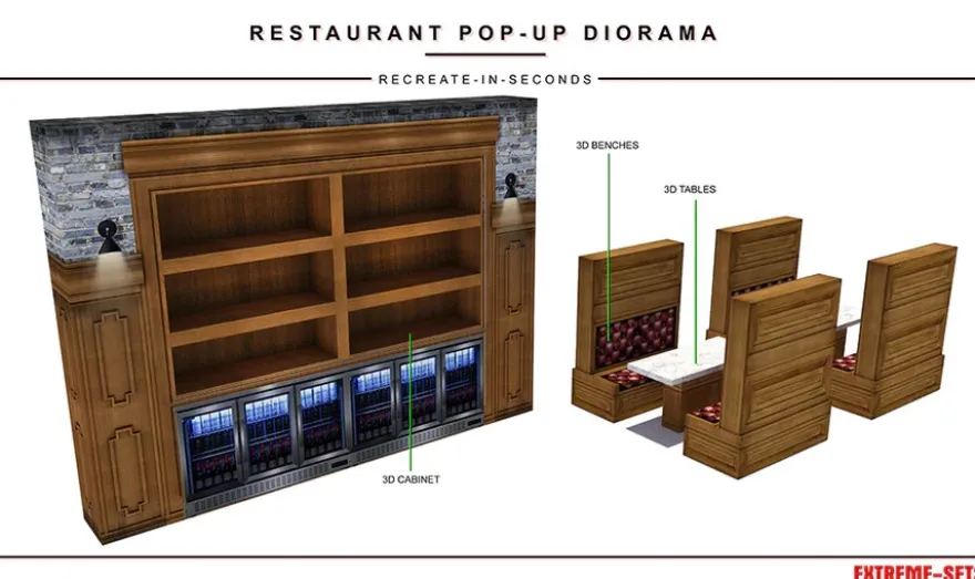 Extreme Sets Restaurant Pop-Up Diorama 1/12