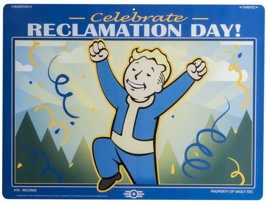 Fallout Metallschild Reclamation Day