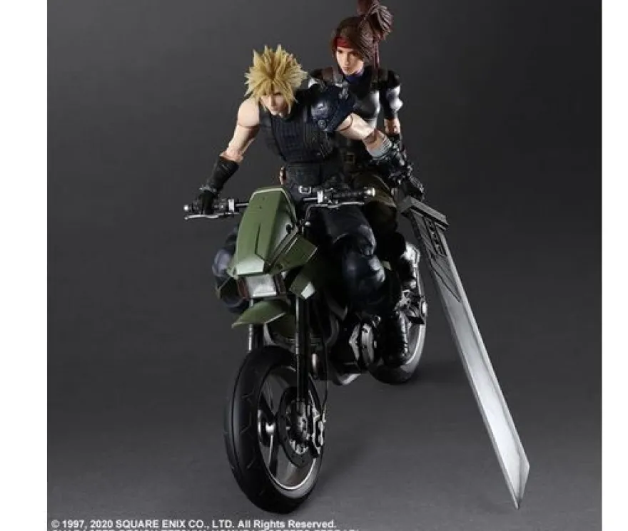 Final Fantasy VII Remake Play Arts Kai Actionfiguren-Set Jessie & Cloud & Motorcycle