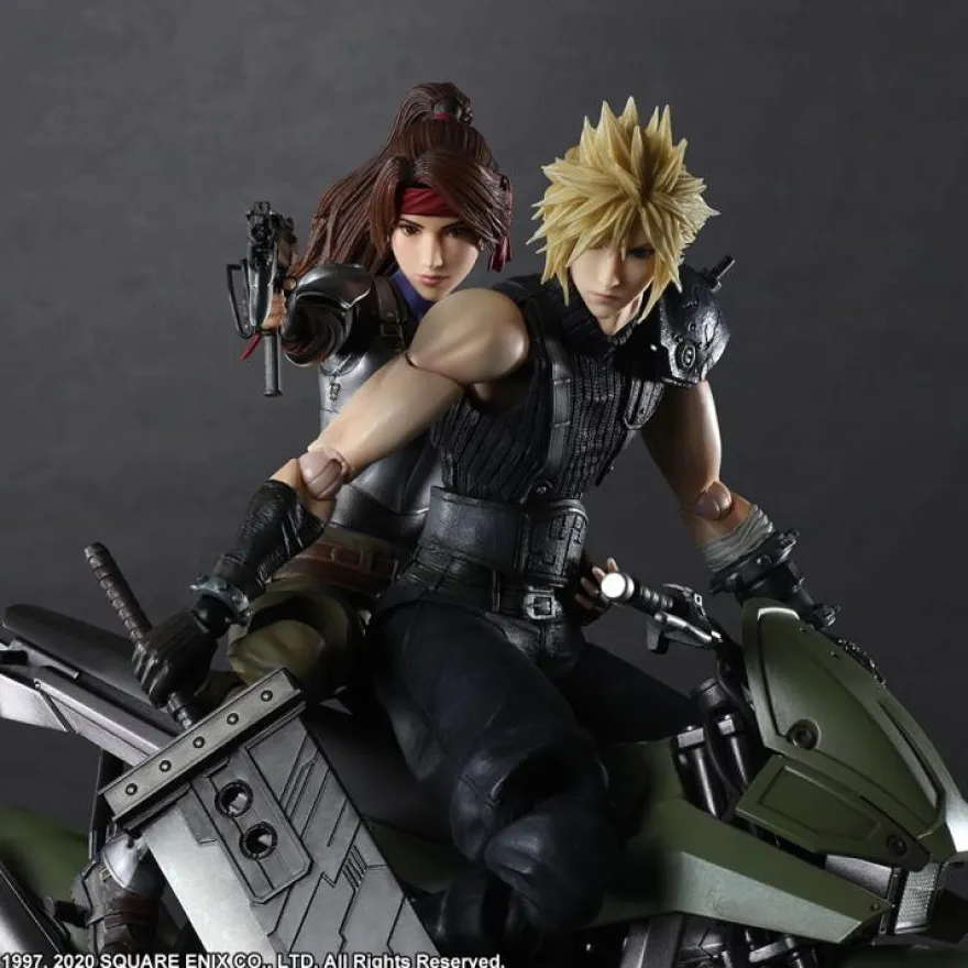 Final Fantasy VII Remake Play Arts Kai Actionfiguren-Set Jessie & Cloud & Motorcycle