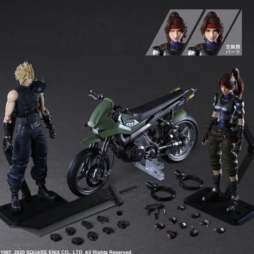 Final Fantasy VII Remake Play Arts Kai Actionfiguren-Set Jessie & Cloud & Motorcycle