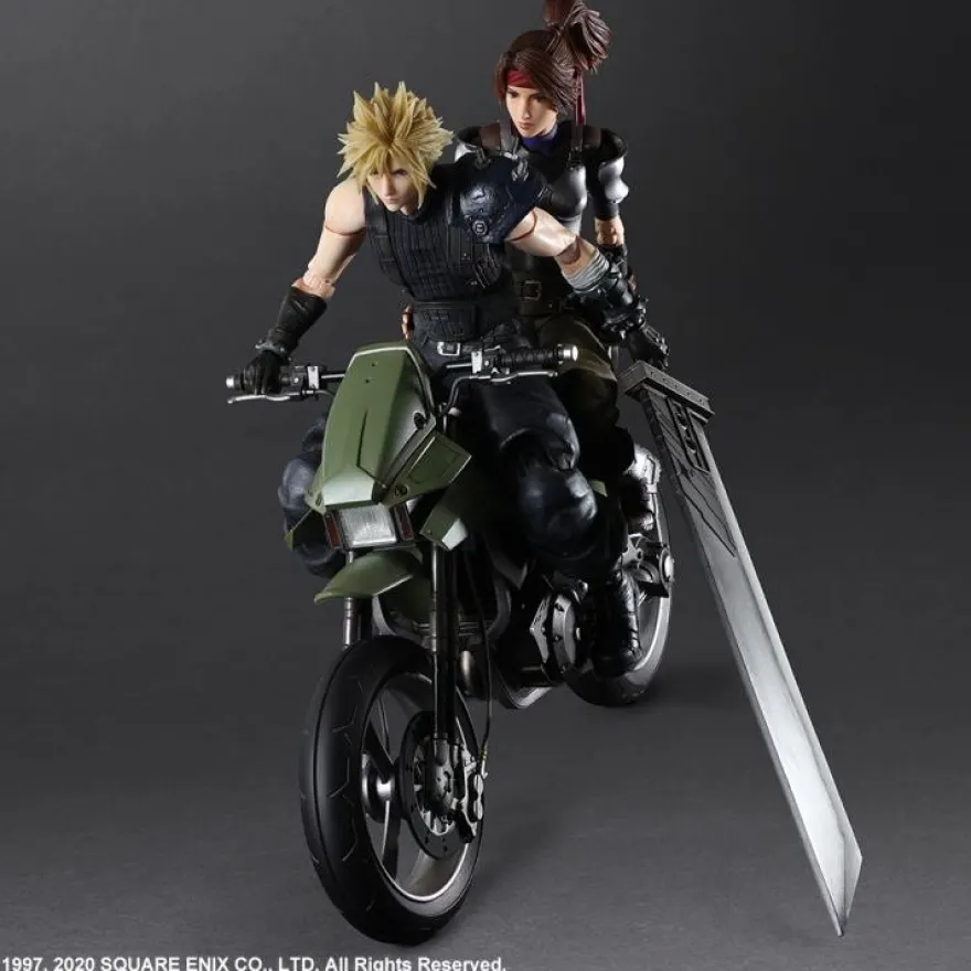 Final Fantasy VII Remake Play Arts Kai Actionfiguren-Set Jessie & Cloud & Motorcycle