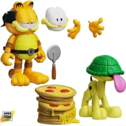 Garfield x TMNT Garfello und Sidekick Odie Actionfiguren