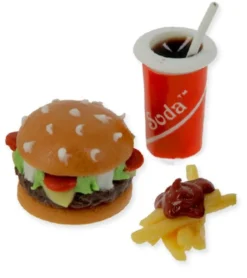 Hamburger, Pommes & Soda - Kunststoff - 1:12 - 3-teilig