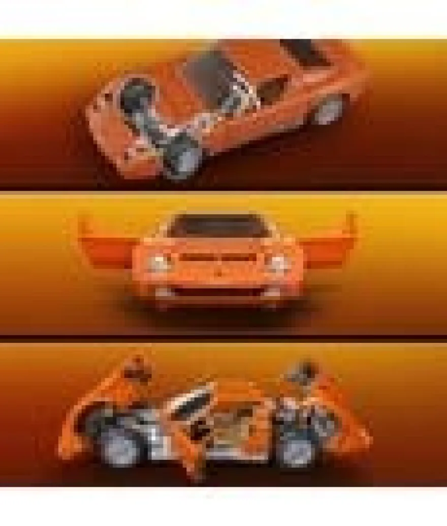 Hot Wheels Premium Mattel Brick Shop Bauset 1/12 Lamborghini Miura P400 SV