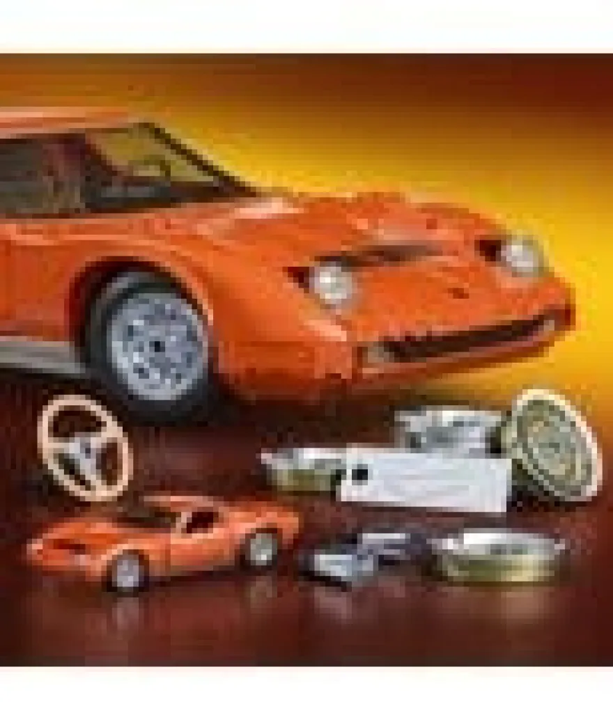 Hot Wheels Premium Mattel Brick Shop Bauset 1/12 Lamborghini Miura P400 SV