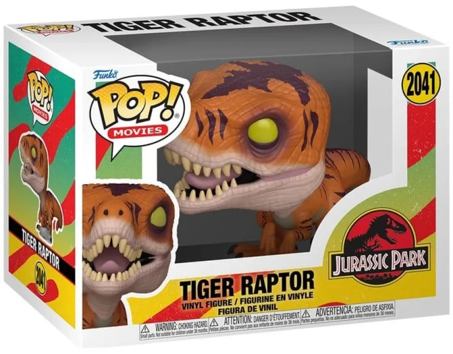 Jurassic Park POP! Movies Vinyl Figur Tiger Raptor 9 cm