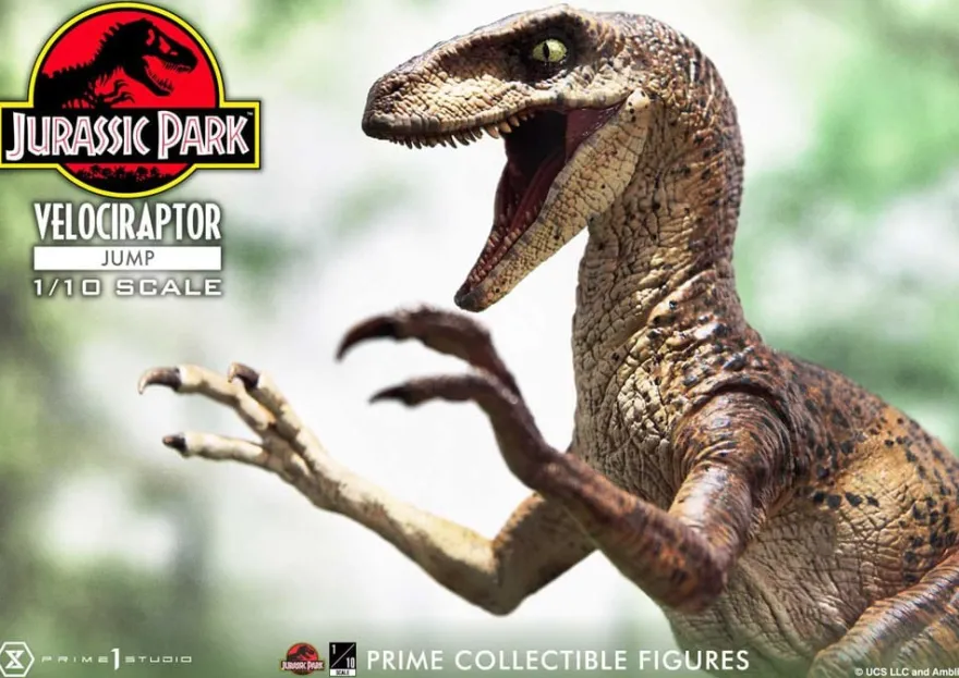 Jurassic Park Prime Collectibles Statue 1:10 Velociraptor Jump 21 cm