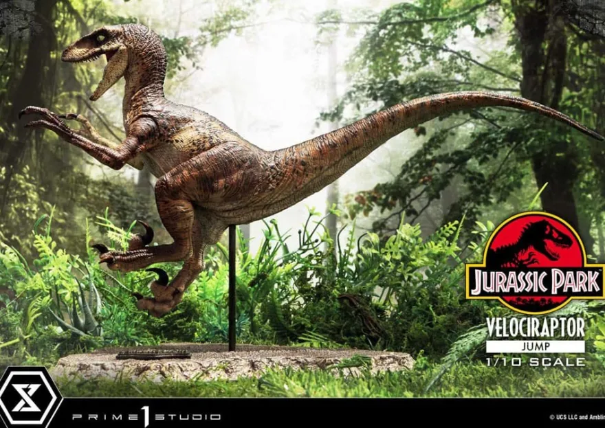 Jurassic Park Prime Collectibles Statue 1:10 Velociraptor Jump 21 cm