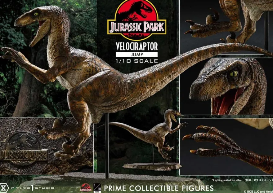 Jurassic Park Prime Collectibles Statue 1:10 Velociraptor Jump 21 cm