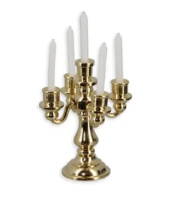 Kerzenständer 5-armig - 1:12 - gold - 5,3 cm