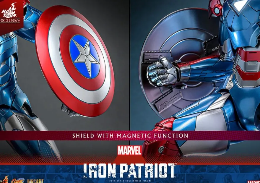 Marvel Comic Diecast Masterpiece Actionfigur 1/6 Iron Patriot Hot Toys Exclusive 32 cm
