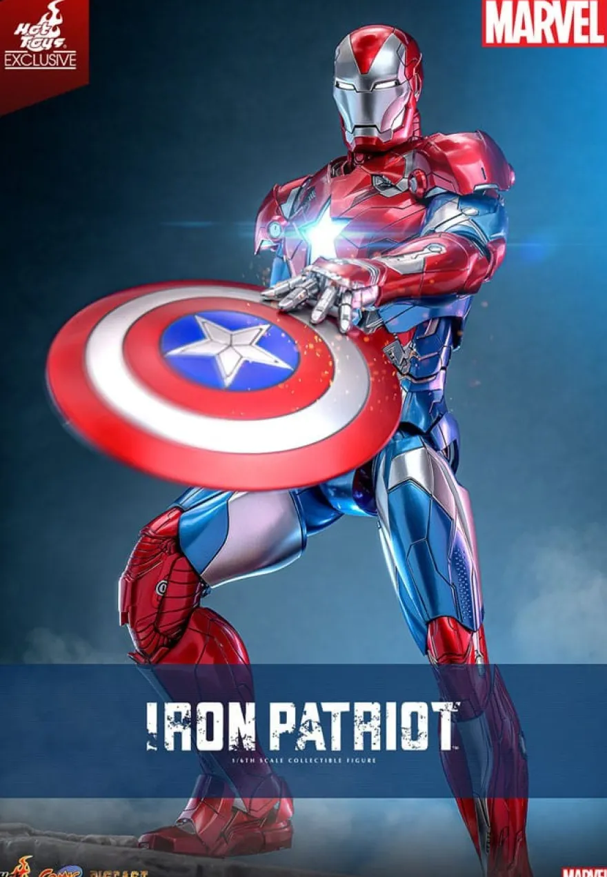 Marvel Comic Diecast Masterpiece Actionfigur 1/6 Iron Patriot Hot Toys Exclusive 32 cm