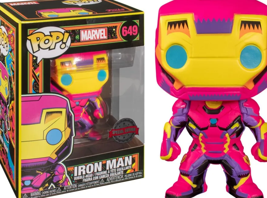 Marvel Funko Pop! Vinylfigur Black Light Iron Man 649 (Special Edition)