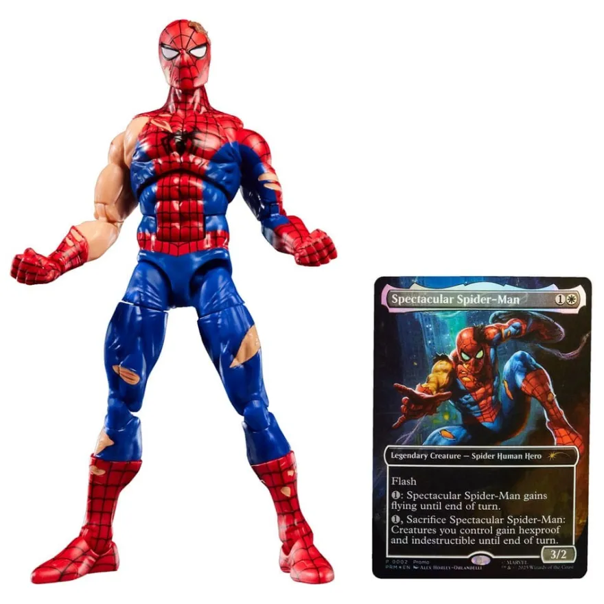 Marvel Legends Magic: The Gathering Actionfigur Battle-Damaged Spider-Man (plus Foil-Karte) 15 cm