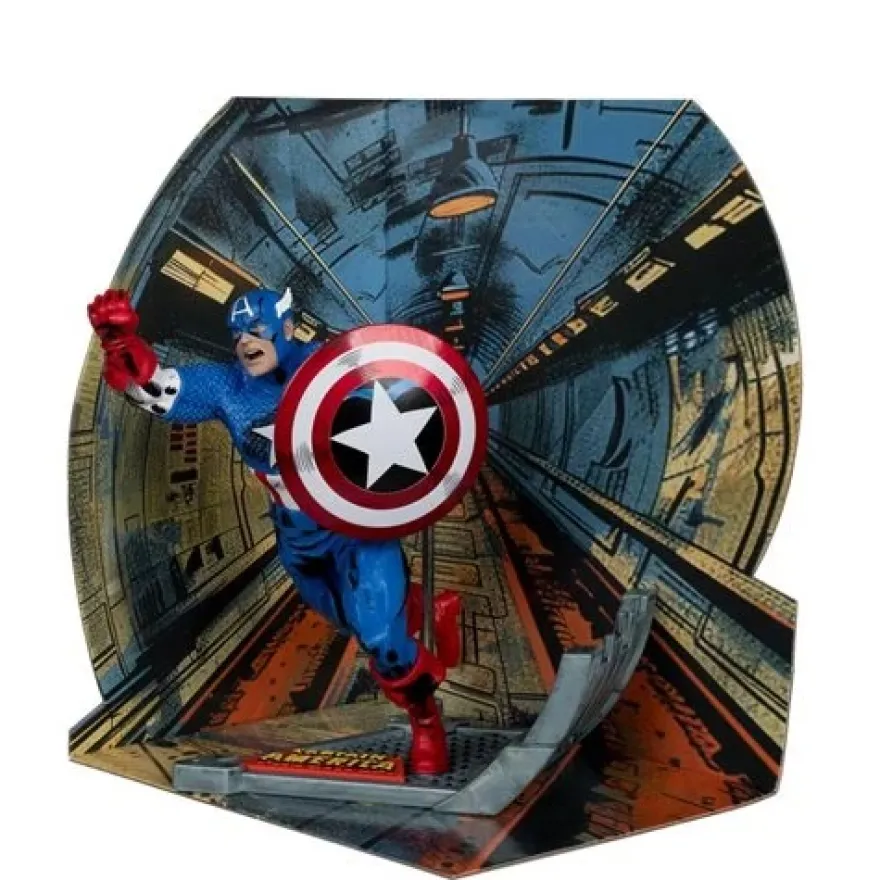 Marvel Wave 2 Captain America Captain America #100 1:10 Scale Posed Figure with Scene