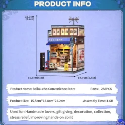 Miniature House Model Kit Beika-cho Convenience Store 22 x 15 cm