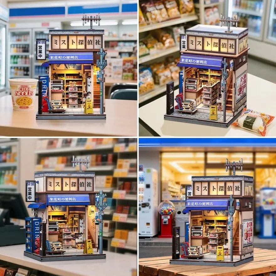 Miniature House Model Kit Beika-cho Convenience Store 22 x 15 cm
