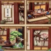 Miniature House Model Kit Kirishima Cha-an 19 x 14 cm