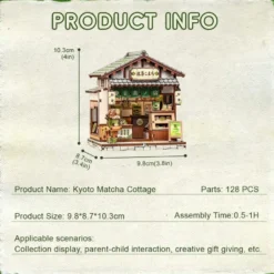 Miniature House Model Kit Kyoto Matcha Cottage 11 x 9 cm