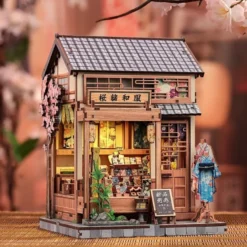 Miniature House Model Kit Sakura O Kimono Shop 19 x 14 cm