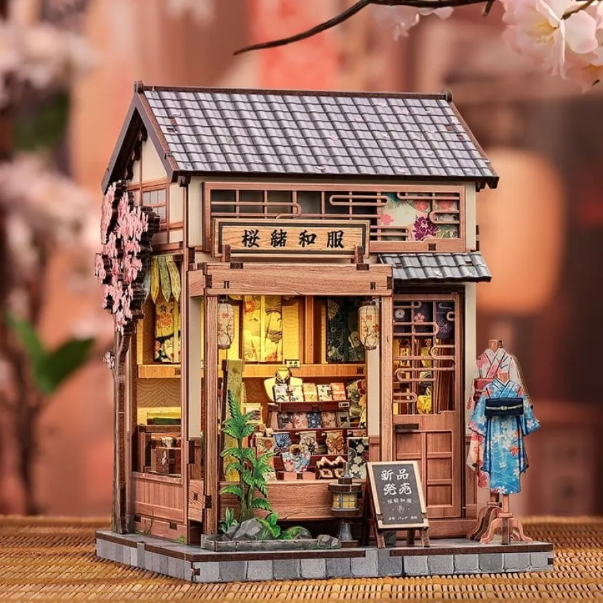 Miniature House Model Kit Sakura O Kimono Shop 19 x 14 cm